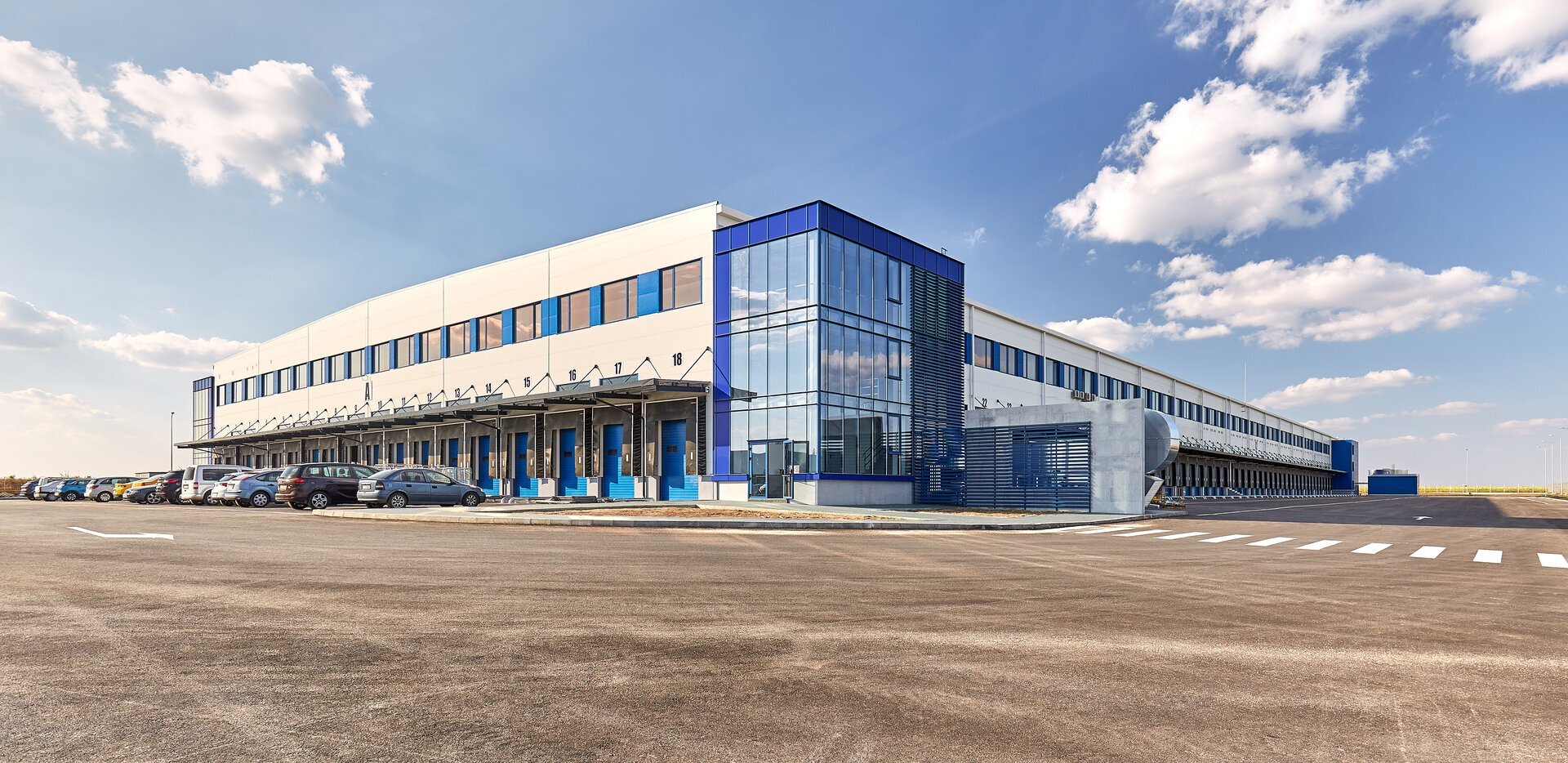 Mail sorting hall at FAN Courier Stefanesti with docking area, the C5 extension completed in 2018, PPAE project