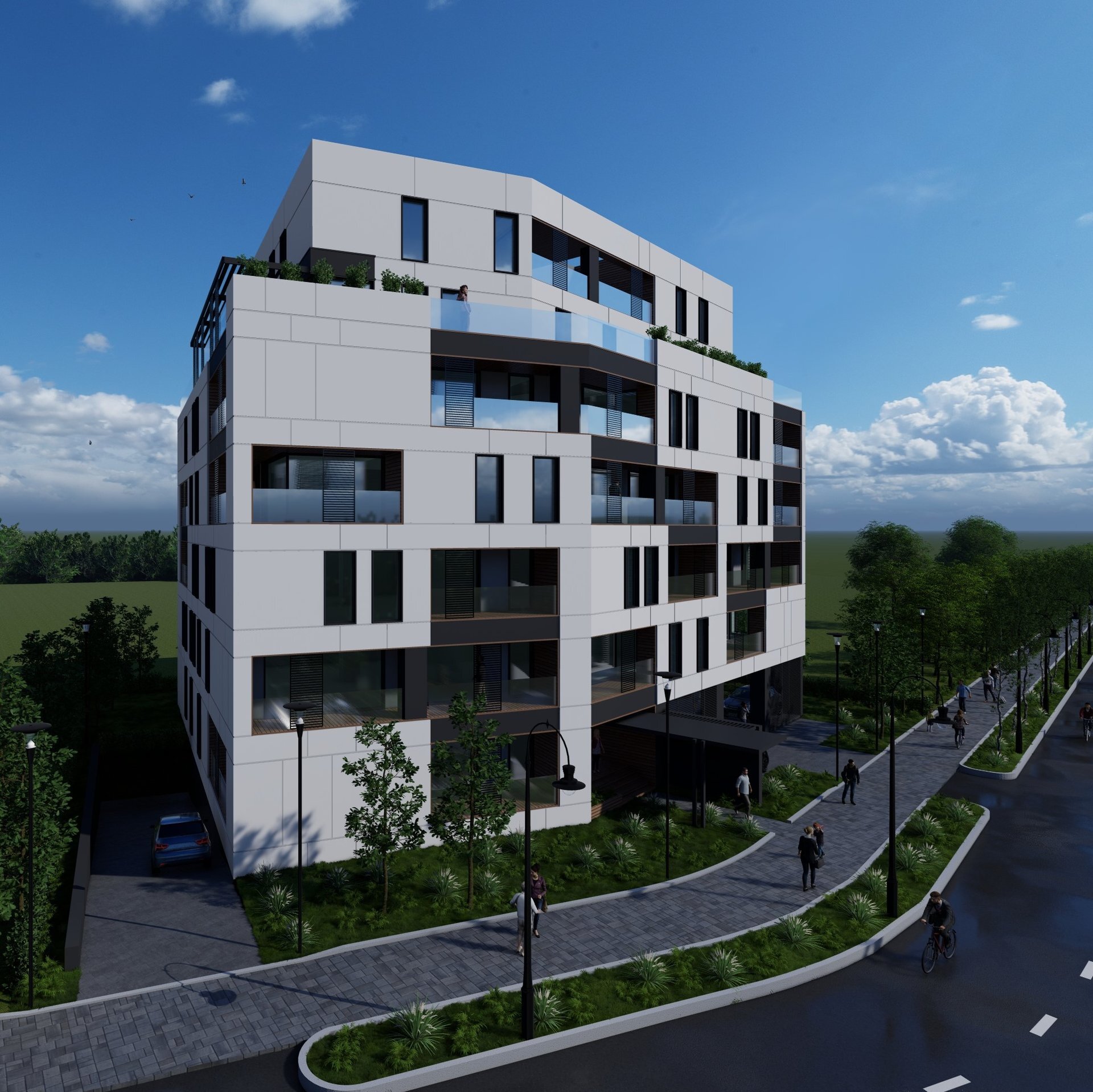 Dynamic facade, with different apartments from one level to another, the building on Holban St., a PPAE project