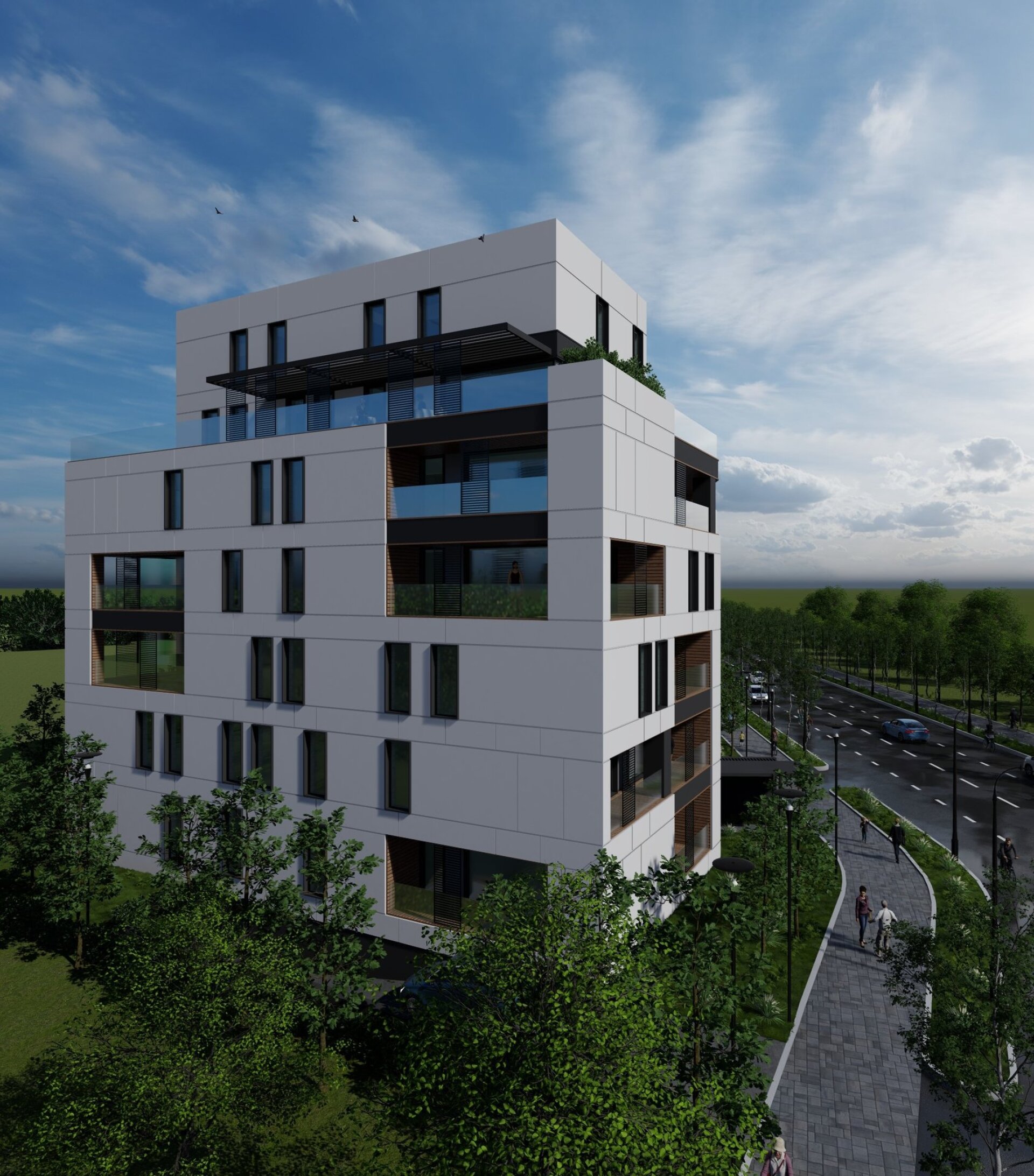 Overall view of the apartment building on Holban St., District 1 Bucharest, a PPAE project