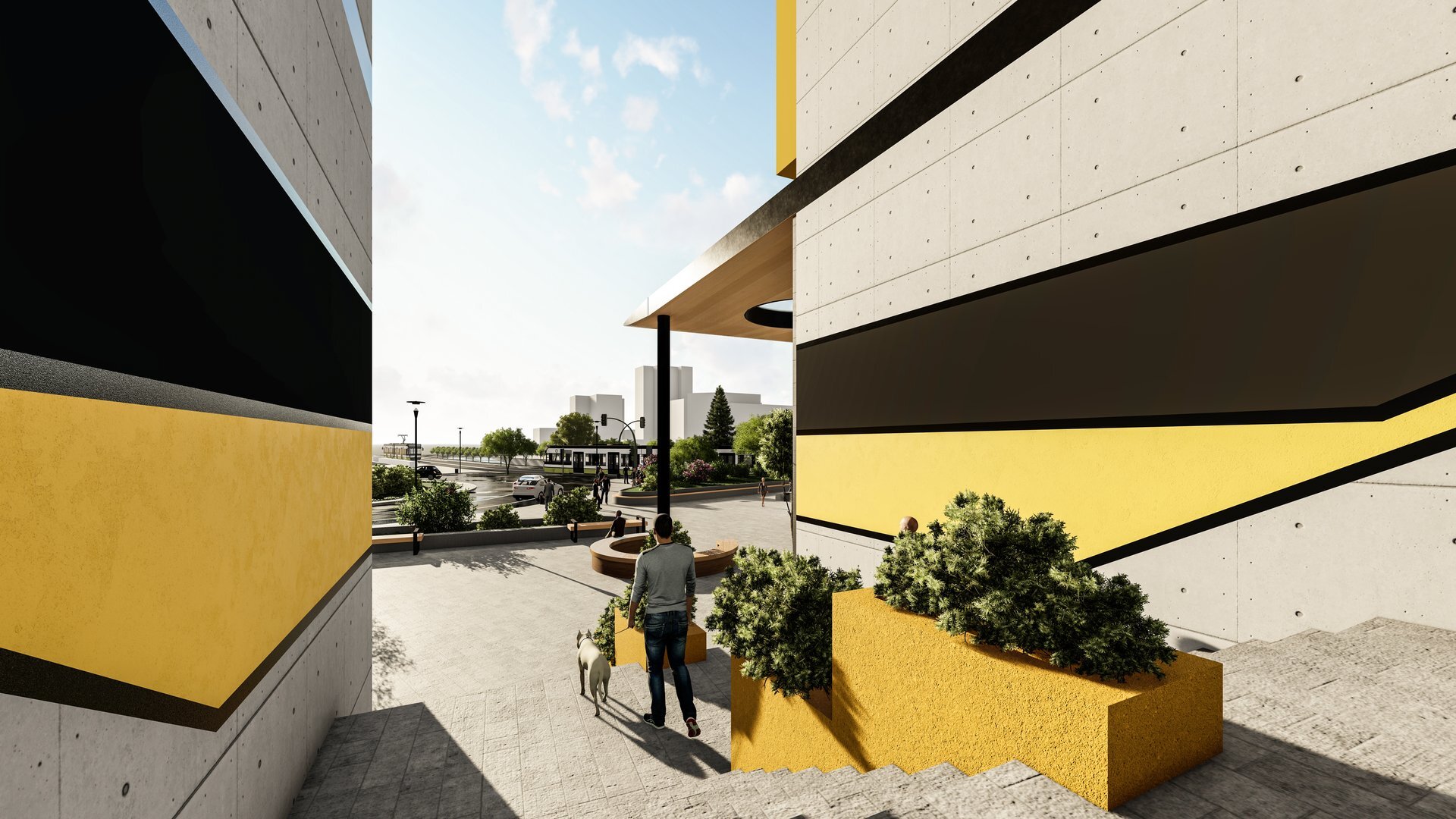 Vedere de ansamblu — ansamblul rezidențial și comercial înalt din Oradea, lângă Cetate, proiect PPAE