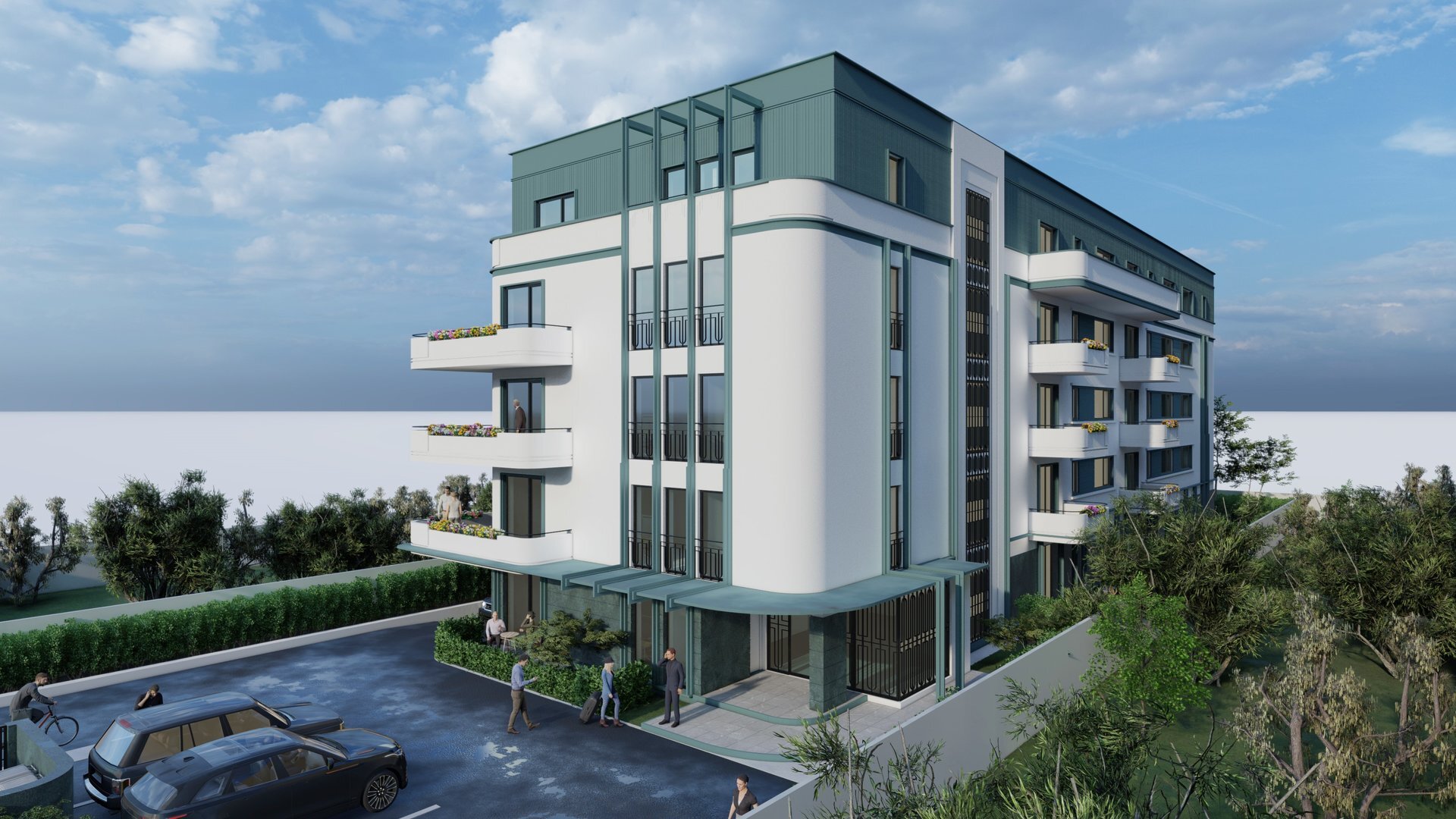 Clădirea de apartamente My Place Residence din Pipera, cel mai mic proiect al seriei „My Place”, semnătură Art Deco, proiect PPAE
