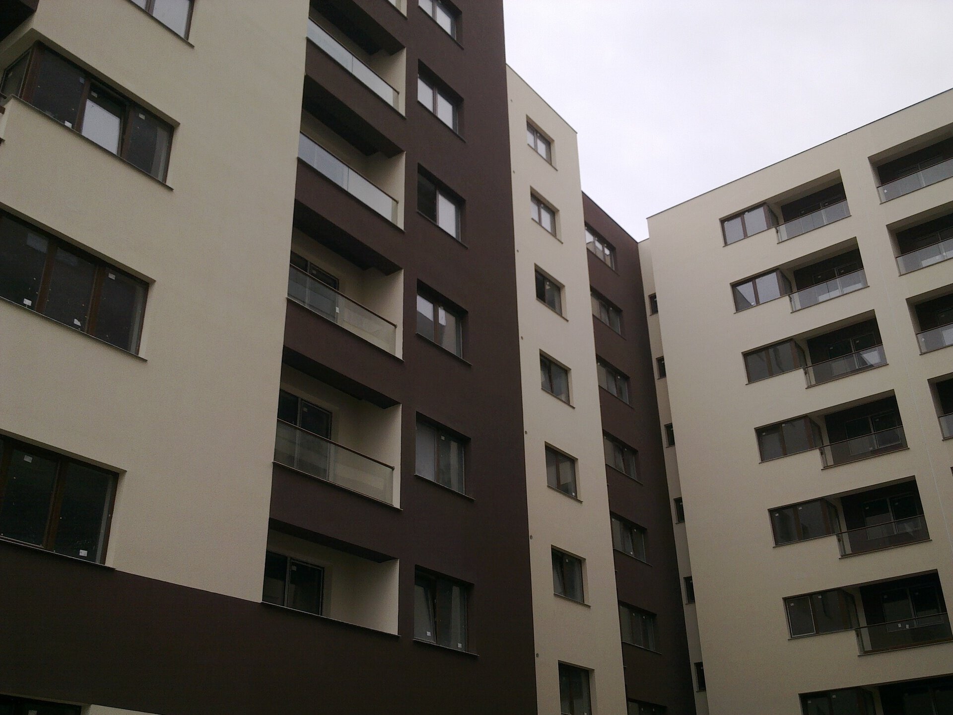 Overall view of the three housing sections on Cricovului St., Bucharest, a PPAE project
