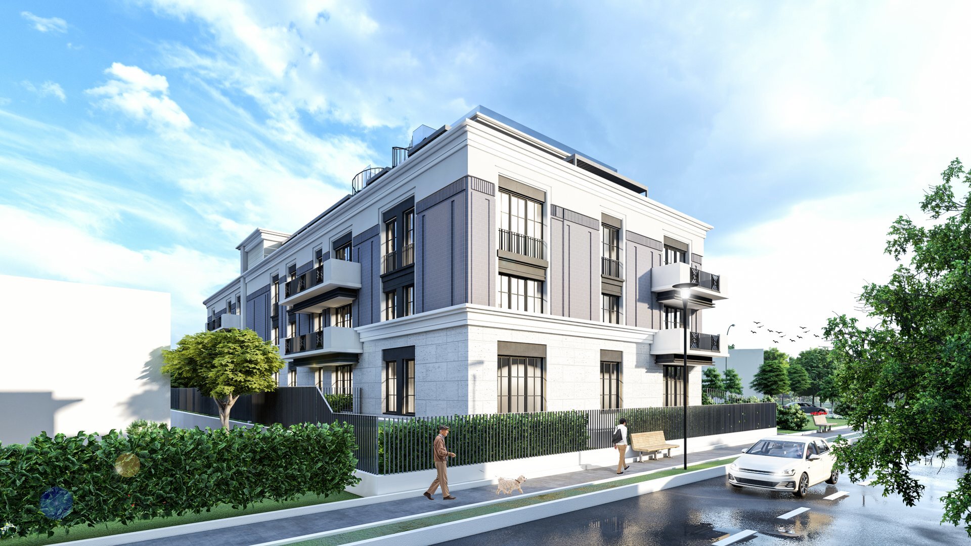 Perspective towards the building — the Terragaz Construct mixed-use complex, Șișești Rd., District 1 Bucharest, a PPAE project