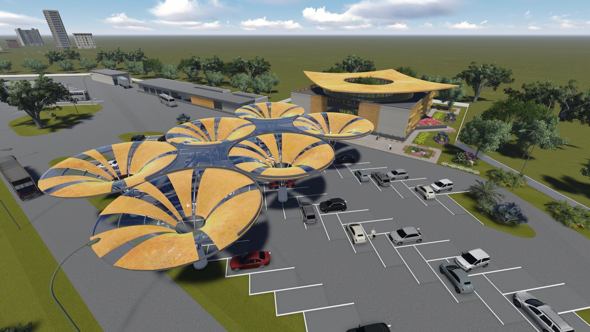 Primaria Mary, Turkmenistan - Bridges Design, Fuel Station, Hotel and Bus Stops Design